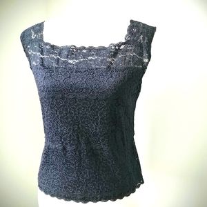 Leo & Nicole Black Lace Sleeveless Blouse